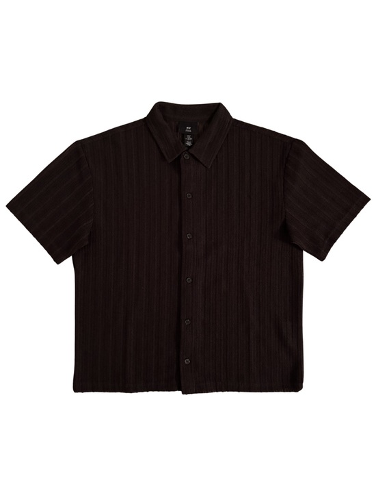 H&M Other - H&M Chocolate Brown Mesh Short-Sleeve Button-Up Shirt